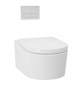 كرسي أفرنجي معلق أبيض 18 سم مع غطاء - صناعة أندونيسي #TOTO - CW800JWS